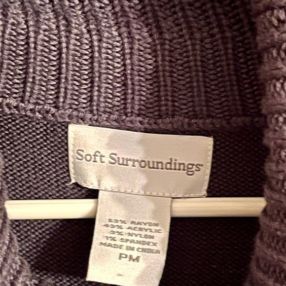 Soft Surroundings Women's Navy Blue Oversized VTG Cowl Neck Sweater Boho PM Gift - Picture 4 of 9